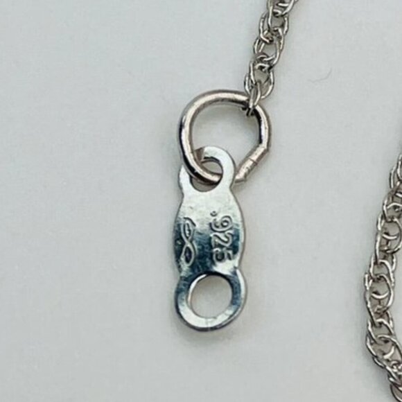 Sterling Silver Initial B Necklace Diamond Cut Letter Pendant Rope Chain - Picture 8 of 9